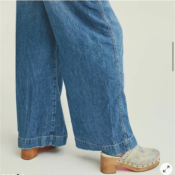 Free People Boho Calabasas Floral Leather Clogs With Rivet Trimming Size 41 New - Picture 9 of 15